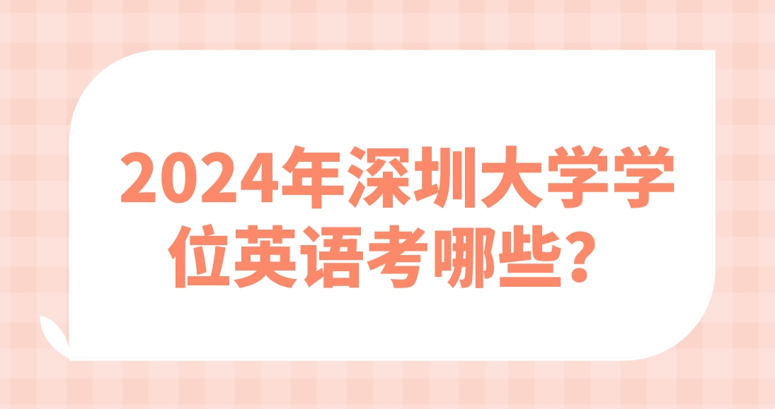 2024年深圳大学学位英语考哪些？